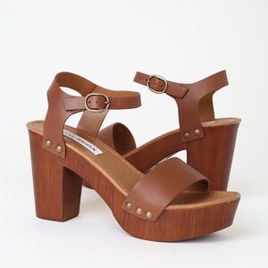 Steve Madden Luna Tan Leather Heels